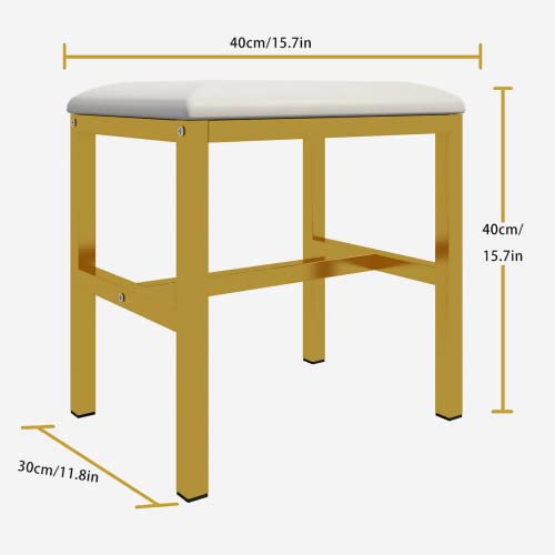 Vanity Bench Vanity Stool Chair For Bathroom Makeup Vanity Chair For Vanity Makeup Room Small Tall Gold White Metal Vanity Chair Bench Seat For Women Makeup Stools For Vanity Vanities & Vanity Benches #TOP2