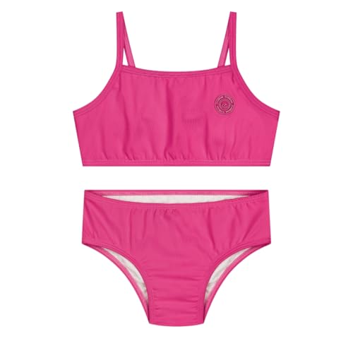 Kit Biquíni Infantil Juvenil + Short Saída Praia Proteção Uv Solar (BR, Numérico, 16, Rosa)