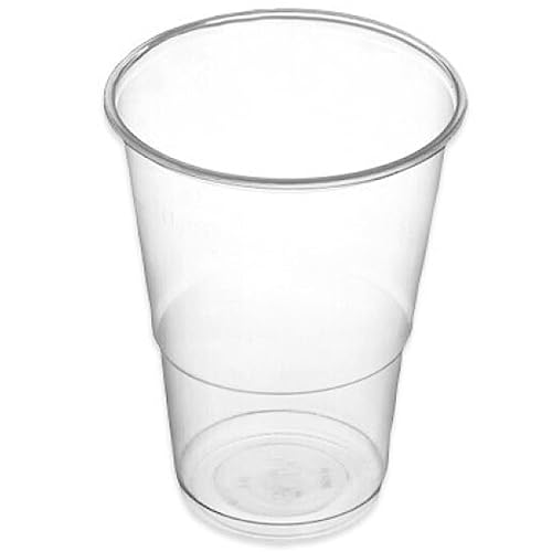 Tradineur - 7 paquetes de 15 vasos reutilizables, plástico, reciclables, extra resistentes, higiénicos, apilables - 10,3 x 8,3 cm - 350 ml - Total 105 uds