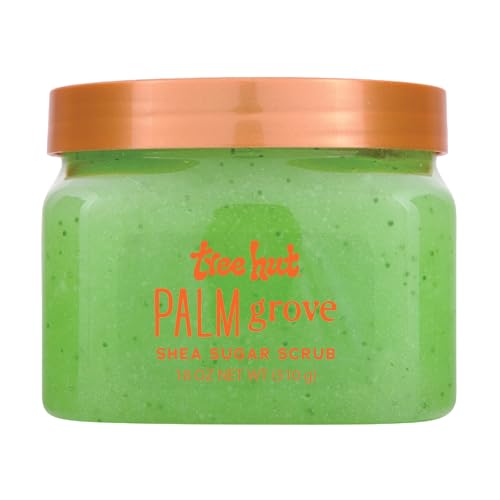 Tree Hut Palm Grove Shea Sugar Scrub, Exfoliating, Hydrating & Moisturizing Body Scrub with Shea Butter & Nourishing Essential Oils, Smooth & Soften Skin, 18 oz