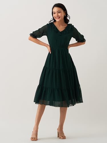 Image of AASK Dress for Women One Piece Kurta Set Tops Knee-Length Fit And Flare Dresses