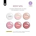 Beetles Builder Gel Set,6 Colors 7 in 1 Jelly Clear Pink Nude Builder for Nail Apex Thickening Extension Strengthen Weak Nails for Beginners DIY Salon Valentines Nails at Home,UV & LED Lamp Needed