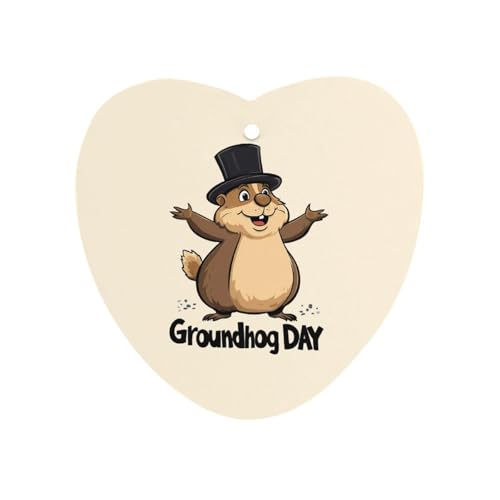 Happy Groundhog Day Car Air Freshener Hanging Aromatherapy Tablets for Car Accessories Love form