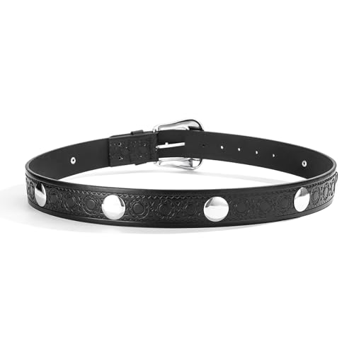 Elegant PU Belt Soild Casual Jeans Waist Belt Retro Western Buckles Waistband for Fashion Enthusiasts