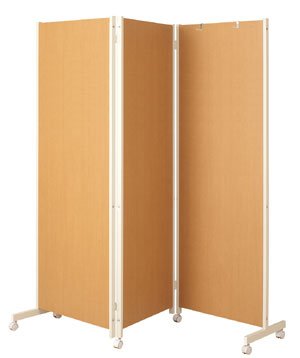 Amazon｜キャスター付パーテーション3連 高さ180cm ナチュラル NJ-0059
