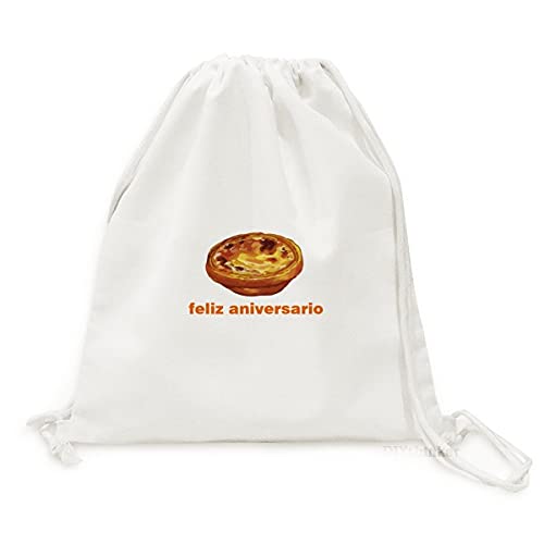 offbb Fiesta de cumpleaños de tarta Portuguesa Bolso de compras de malla reutilizable con cordón de lona