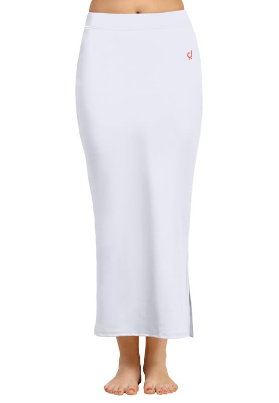 trendmalls Women's Polyester Spandex Stretchable Straight Saree Shapewear Petticoat for Women, Cotton Blended, Skirts for Women, Saree Shaper White-picture-31