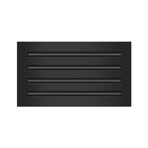 Image of BUILDMART - 14x8 Modern AC Vent Cover - Decorative Black Aluminum Air Vent - Standard Linear Slot Diffuser - Heating and Cooling Register Grille for Ceiling, Walls & Floors - Texas Buildmart