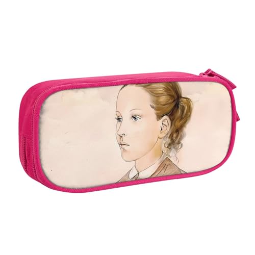 藤田嗣治有名絵画の複製「小さな女の子」ペンケース 筆箱 文具ケース おしゃれ 筆袋 鉛筆ケース 鉛筆のサック 中高校生 軽量 収納バッグ 学生 子供 誕生日 入学ギフト 大容量 ダブルレイヤーPink