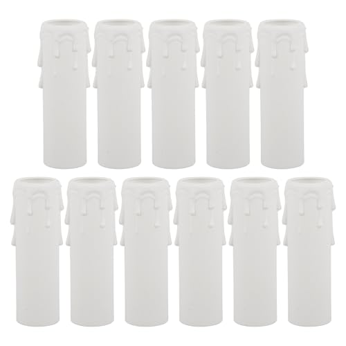 MAGICLULU - MAGICLULU 12 pièces Manchons Goutte de Cire Plastique pour Lustres Cache Douilles Bougies Blanc Remplacement pour Abat-jour Décoratif de Chandelier
