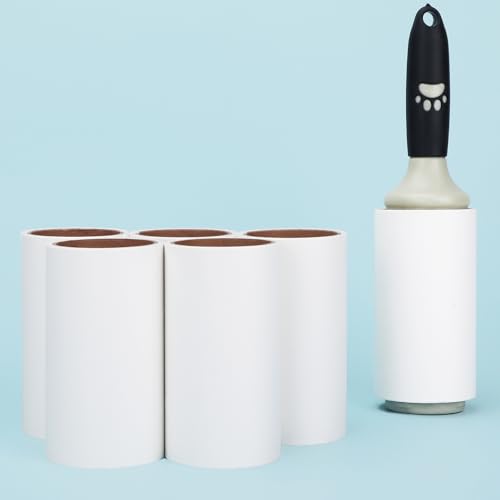 Image of 4.5 inch Lint Roller Refills Only for Spotty Jumbo Extra Sticky Adhesive Lint Roller Pet Cat & Dog Removal for Clothes and Furniture, Pack of 5 Refills, 300 Sheets Total