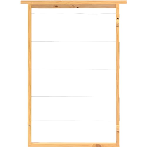 Luxus-Insektenhotels Holz-Rähmchen für Einraumbeute im 10er Set mit waagerechter Drahtung - Imkerei-Holz-Rahmen für Wabenbildung - Imker-Zubehör - 33 x 3 x 45 cm - Natur