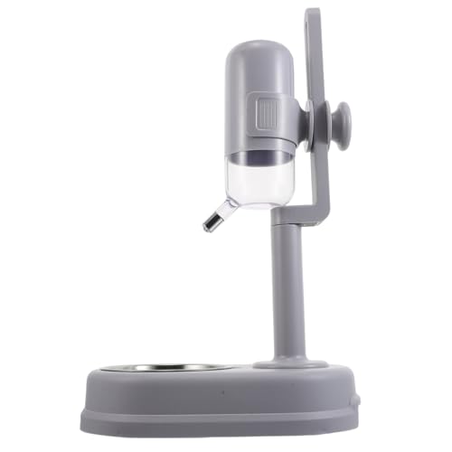 Image of POPETPOP Double Layer Pet Water and Food Dispenser with Automatic Rolling Ball, Stainless Steel No-Spill Hanging Feeder Bowl for Indoor Dogs and Cats