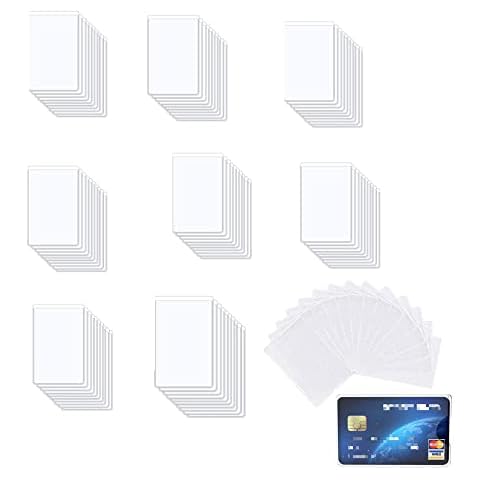 100 Pieces Plastic Credit Card Holder,Plastic Badge Holder Credit Card Vertical Business Card Frosted ID Protector Cover