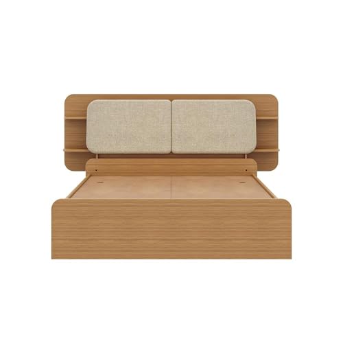 Image of Wakefit Bed | 3 Yr Warranty | Bed Queen Size, Storage Box, Foam-Cushioned Upholstery Headboard with Storage, Density: 680-750 kg /m, Fits Mattresses Up to 8 inches (Scandi 78x60- UT)