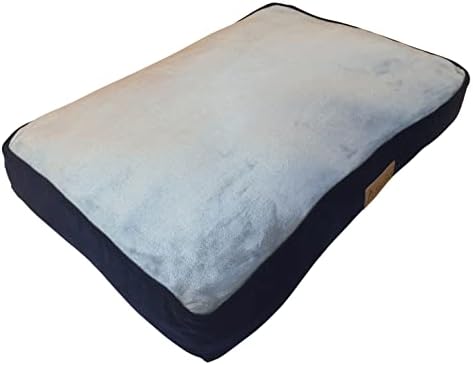 Ellie-Bo 56 x 41 x 10 cms Small Dog Bed with Waterproof Cover in Black with Brown Piping for 24 inch Dog Cage / Crate
