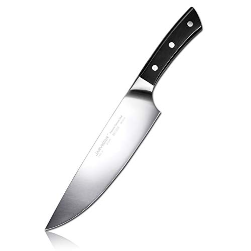 JARVISTAR Professional 8 Inch Blade Kitchen Chefs Knife, Ultra Sharp High Carbon Stainless Steel Forged Short Bolster Culinary Cooking Knives Ergonomic Handle for Cutting Vegetable, Chopping Meat