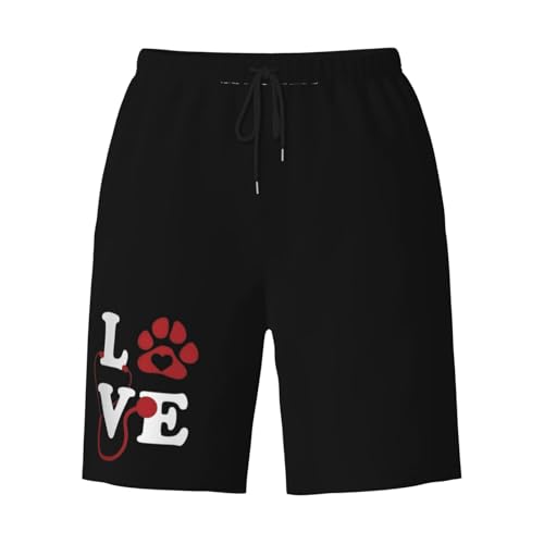 Love Veterinary Medicine Men's Quick-Dry Board Shorts 7" - Swim Trunks Summer Hawaii Beach3
