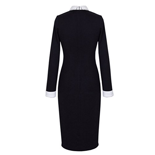 Women's Celebrity Collar Long Sleeve Business Pencil Suits Dress2