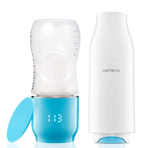 Image of Befano Portable Bottle Warmer for Travel, Leak-Proof Bottle Warmer for Breastmilk and Formula. On The Go Baby Milk Warmer Set with Formula Dispenser, Precise Instant Temperature Display, BPA Free