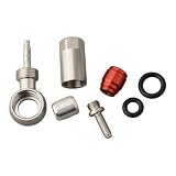 Tidevib Set di connettori per banjo terminale cavo per bici LEVEL per RED HRD, per Elixir, e per ETAP S900 - Acciaio, argento (12g) con anelli di tenuta