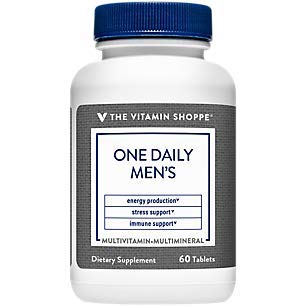 The Vitamin Shoppe One Daily Men's Multivitamin Energy Antioxidant Blend, Daily MultiMineral Supplement for Optimal Men's Health, Gluten Dairy Free (60 Tablets)