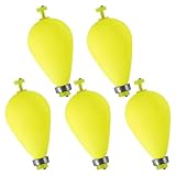 Dr.Fish 5 Pack Weighted Fishing Bobbers Snap-on Spring Bobbers Push Button Floats EVA Foam Pear Shape Bass Freshwater Fishing for Crappie Panfish Bluegill Trout 1.6' Fluorescent Yellow