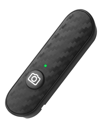 Déclencheur à Distance Bluetooth Compact avec Design en Fibre de Carbone Télécommande Rechargeable pour Smartphones iOS et Android, Portée de 10m...