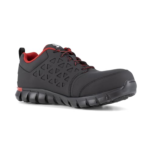 Reebok Work RB4058 Men's Sublite Cushion Work Athletic Composite Toe Black/Red, 7