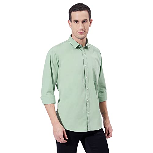 Image of Ben Martin Men's Cotton Regular Collar Shirt with Chest Pocket || Classic Collar, Slim Fit, Casual & Formal Wear || Soft & Breathable Fabric || Full Sleeve Shirt for Men