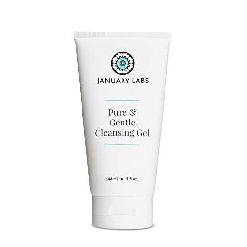 January Labs Pure & Gentle Face Cleanser Gel, Face Wash for All Skin Types, Dry Skin, Sensitive, Acne Prone Skin, Skin Care Essential, 5 Oz