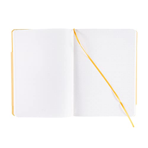 Cahier relié Fabriano Ecoqua Plus A5 carnet de notes pointillé jaune pour le bureau
