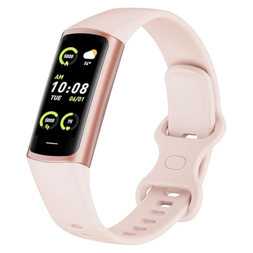 Image of Cubonic New Health Fitness Tracker Watch C68 Smart Bracelet with 1.1 Inch AMOLED Screen Heart Rate Monitor Calories Call Reminder (2024) -Pink