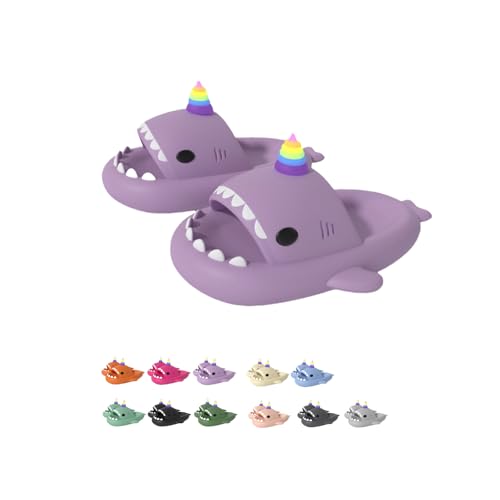 Shark Slides,Unicorn Shark Slippers,Anti-Slip Quick Drying,Indoor And Outdoor Thick-Soled Slippers Soft-Soled Home Sandals