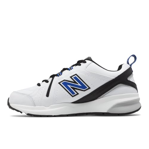 New Balance Men's 608 V5 Casual Comfort Cross Trainer, White/Team Royal, 11 Wide