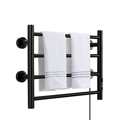 Towel Warmer 4 Bars Wall Mounted Heated Towel Racks for Bathroom Plugin/Hardwired, Stainless