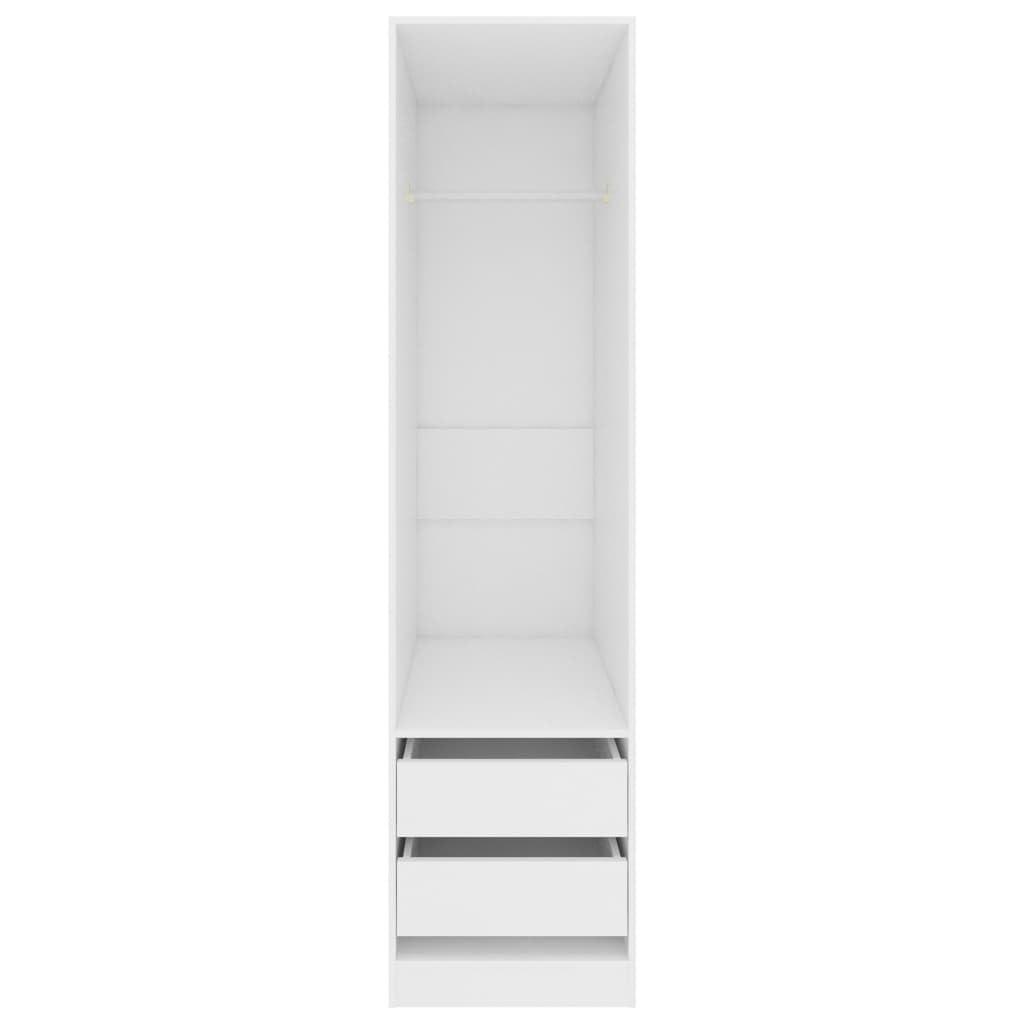 vidaXL Garde-Robe, Armoire de Rangement, Organisateur de Chambre à Coucher, Meuble de Rangement Maison Intérieur, avec Tiroirs Blanc Bois d’Ingénierie