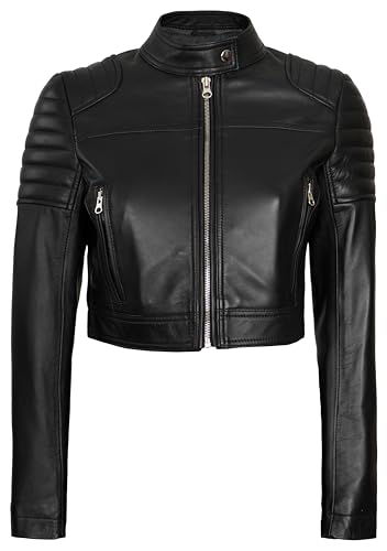 fjackets Women Leather Jacket - Real Lambskin Leather Jackets For Womens - Stylish Cropped Leather Jacket Women3