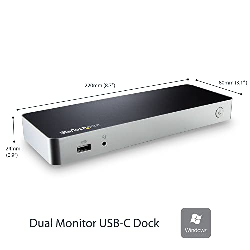 Station d'accueil USB-C double affichage MST PC portable Windows StarTech.com 60W