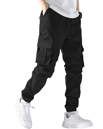 Men's Cargo Joggers with Elastic Waist and Pockets