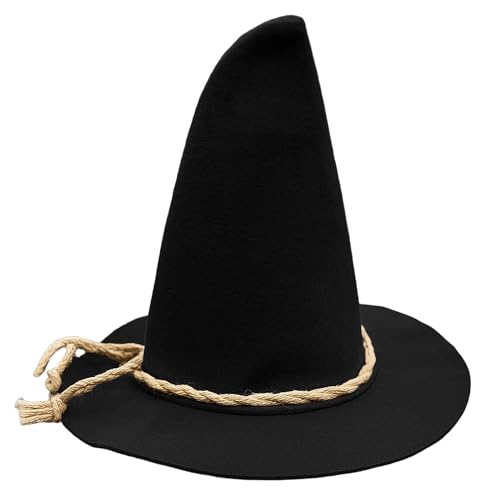 Vaulted Skulls & Co Scarecrow Hat | Black Witch Hats | Wizard Hat | Scare Crow Costume Accessories | Sorcerer Hats | Hillbilly Cap | Wizard Costume Accessories | Farmer Cap | Black | 14