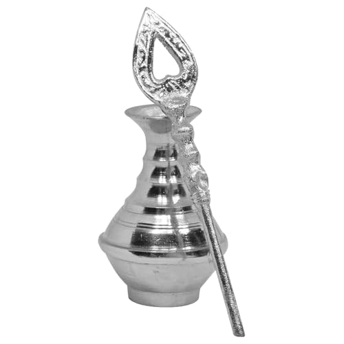 Stainless Steel Surmedani Metal Surmadani with Unique Kharbooza Design for all Occassions Surme Dani/Surma Holder/Surmedani for Women and Girls for Wedding Casual Use Size- 4 Inch -Color -Silver