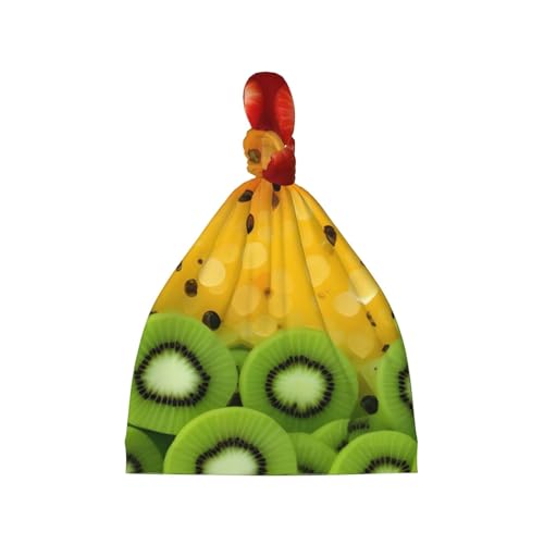 Newborn Baby Hat, Fresh Fruit Print Soft Top Knot Beanie Cap, Cute Baby Headwear for 0-6 Months Black