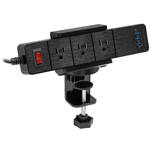 Mount-It! Power Strip Holder Clamp Desk Mount with Included Surge...