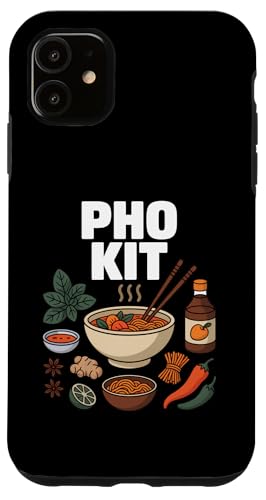 PHO KIT フォー ベトナム 麺 香草 スパイス 丼 箸 ライム 唐辛子 スープ スマホケース iPhone 11 用