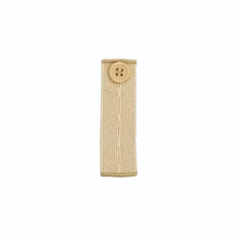 Extensor de Botón Elástico para Pantalones - Ajustador de Cintura Ajustable y Alargador de Pretina - Accesorio Ideal para Ampliar la Cintura con Comodidad ( 1 Pieza ) (Beige)