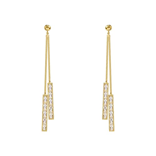 Boucles d'oreilles longues pampilles cristal or, le cadeau idéal pour femme