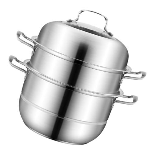 ULTECHNOVO 1 Juego Olla Inoxidable de Vapor y Sopa Cocinas de Inducción y Gas
