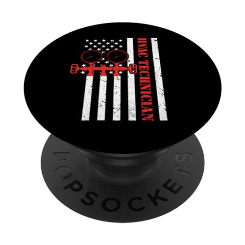American Flag Hvac Technician AC Repairman Tech Art Designer PopSockets Standard PopGrip