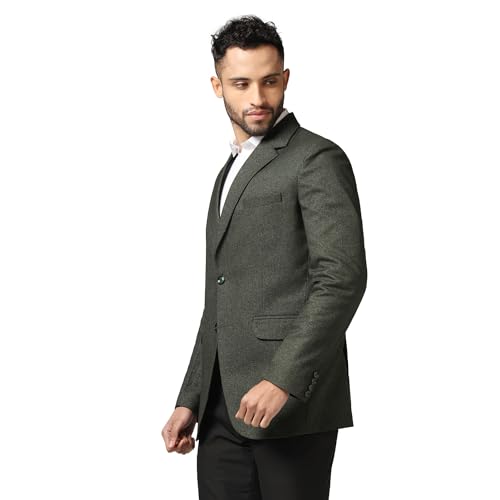 Image of TAHVO Men Blazer Lycra Fabric Slim Fit Single Breasted Blazer